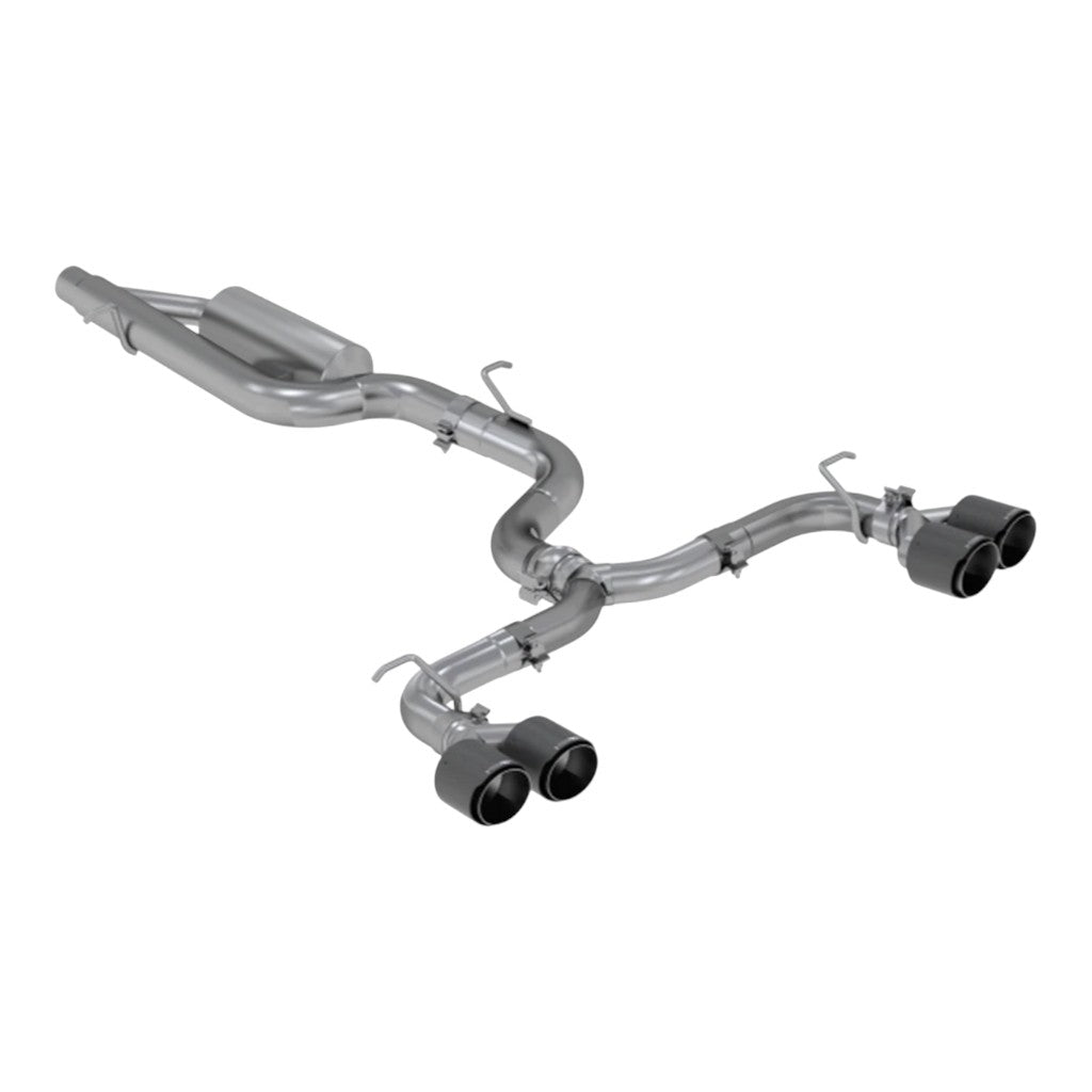 MBRP S46033CF Cat-Back 3" Armor Pro (T304 Stainless Steel / Quad with Carbon Tips) for VW Golf R (MK7 / MK7.5) 2015-2019 Photo-0