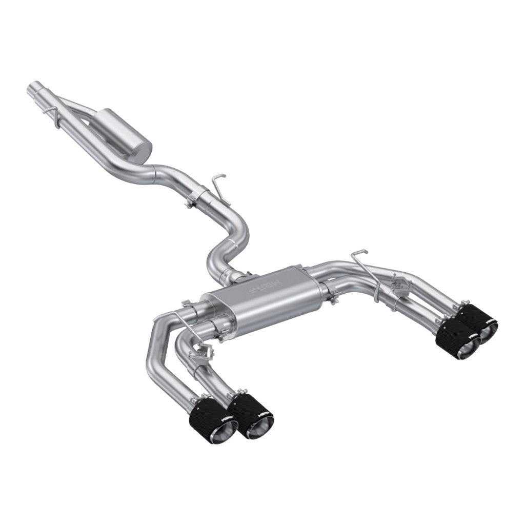 MBRP S46193CF Cat-Back 3" Armor Pro (T304 Stainless Steel / Quad with Carbon End Tips) for AUDI S3 (8Y) 2022- Photo-0