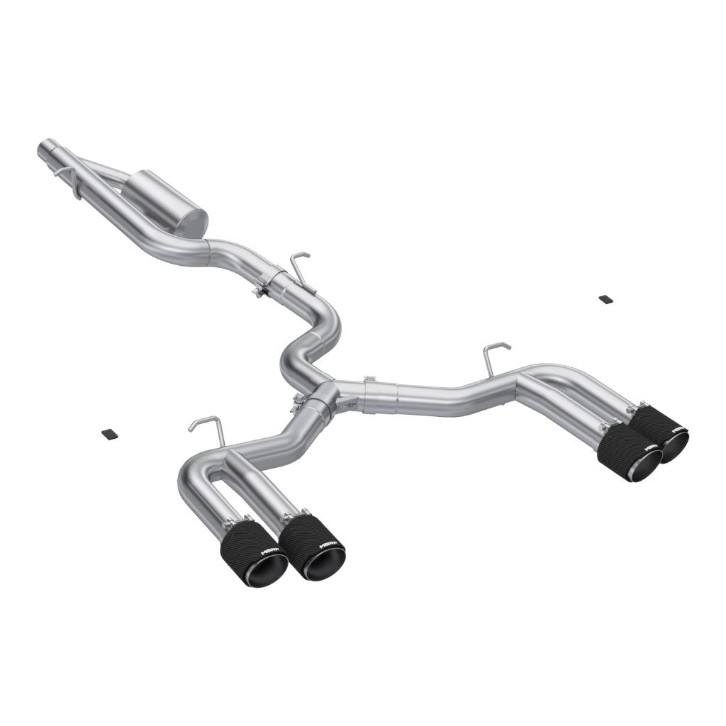 MBRP S46203CF Cat-Back 3" Armor Pro (T304 Stainless Steel / Quad with Carbon End Tips) for AUDI S3 (8Y) 2022- Photo-0