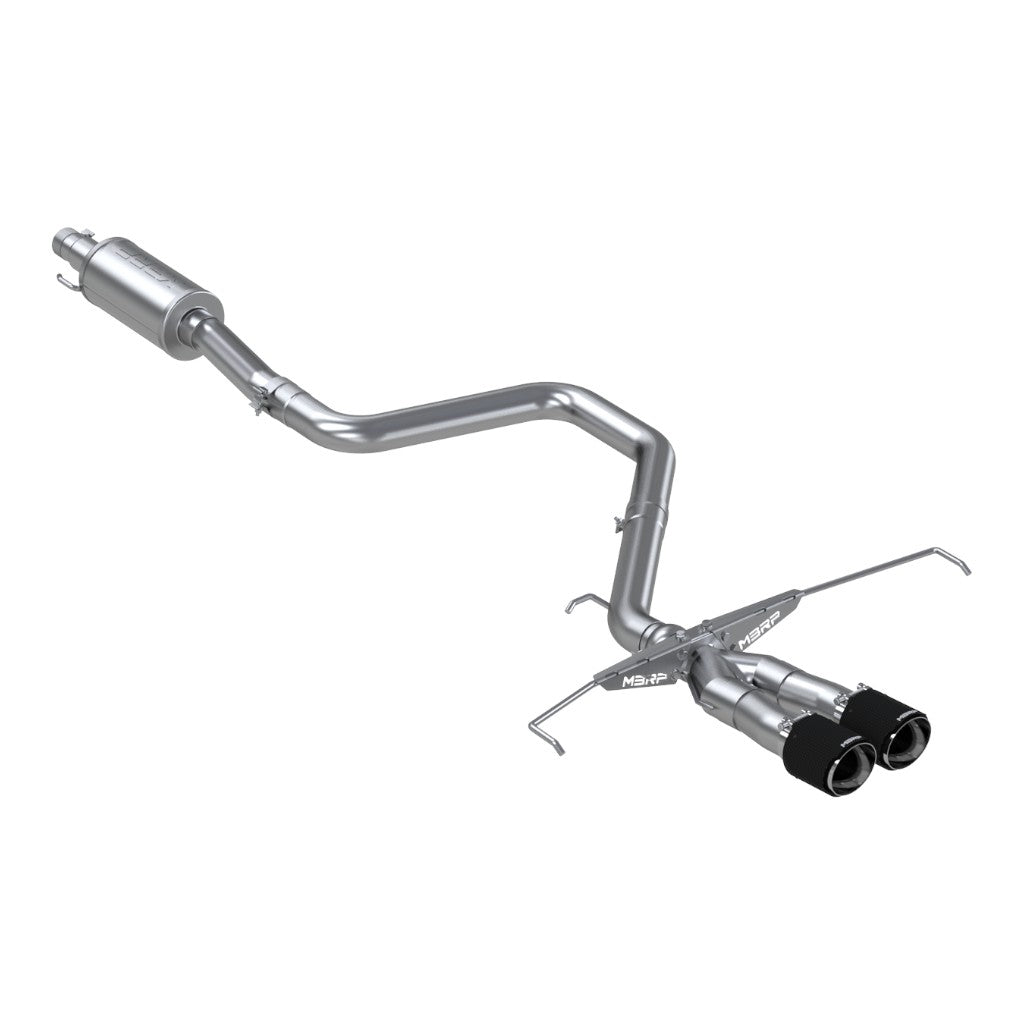 MBRP S47053CF Cat-Back 3" Armor Pro (T304 Stainless Steel / Dual with Carbon Tips) for HYUNDAI Velsoter 1.6L Turbo 2019-2021 Photo-0