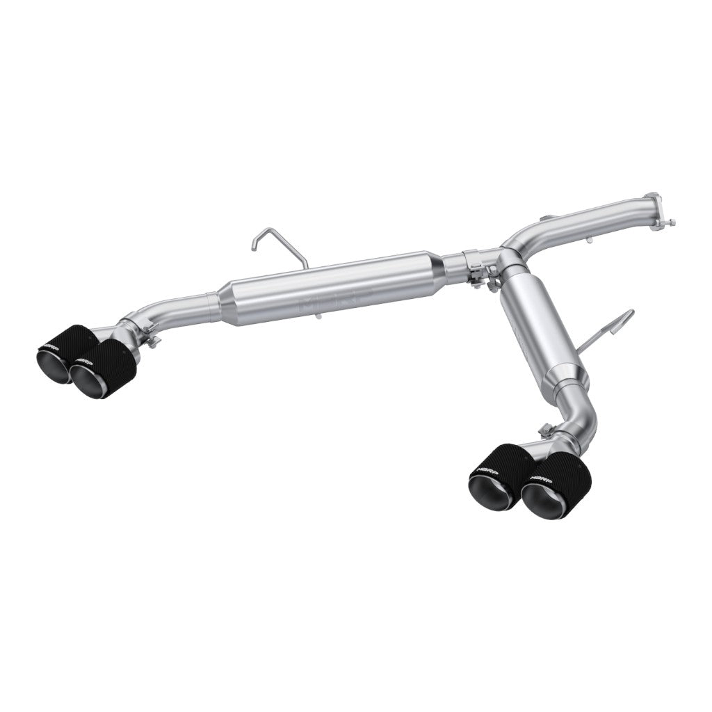 MBRP S47113CF Axle-Back 2.5" Armor Pro (T304 Stainless Steel / Dual with Carbon End Tips) for KIA Forte GT 1.6L Turbo Sedan 2022-2024 Photo-0