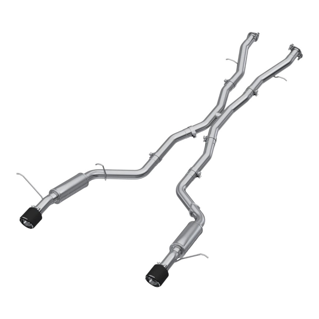 MBRP S51053CF Cat-Back 3" Armor Pro (T304 Stainless Steel / Dual with Carbon End Tips) for DODGE Durango SRT / Durango SRT Hellcat 2018- Photo-0