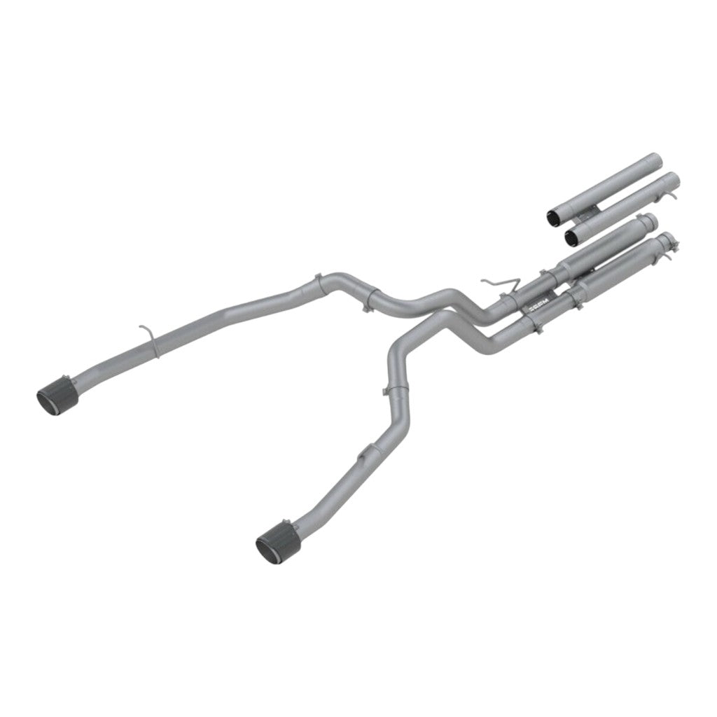 MBRP S51543CF Cat-Back 3" Armor Pro (T304 Stainless Steel / Dual with Carbon End Tips) for RAM 1500 TRX 2021-2024 Photo-0