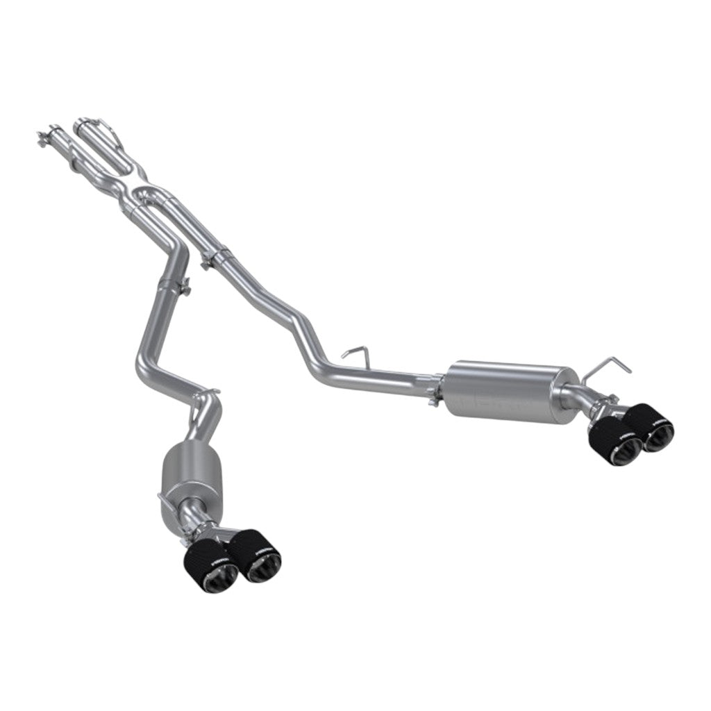 MBRP S52053CF Cat-Back 2.5" Armor Pro (T304 Stainless Steel / Dual with Carbon End Tips) for FORD Explorer ST/ LINCOLN Aviator 2020- Photo-0
