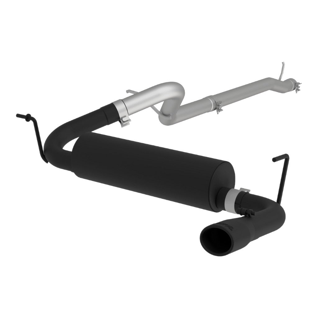 MBRP S5526BLK Cat-Back 2.5" Armor BLK (Black-Coated Aluminized Steel / Single) for JEEP Wrangler Rubicon (JK) 2012-2018 Photo-0
