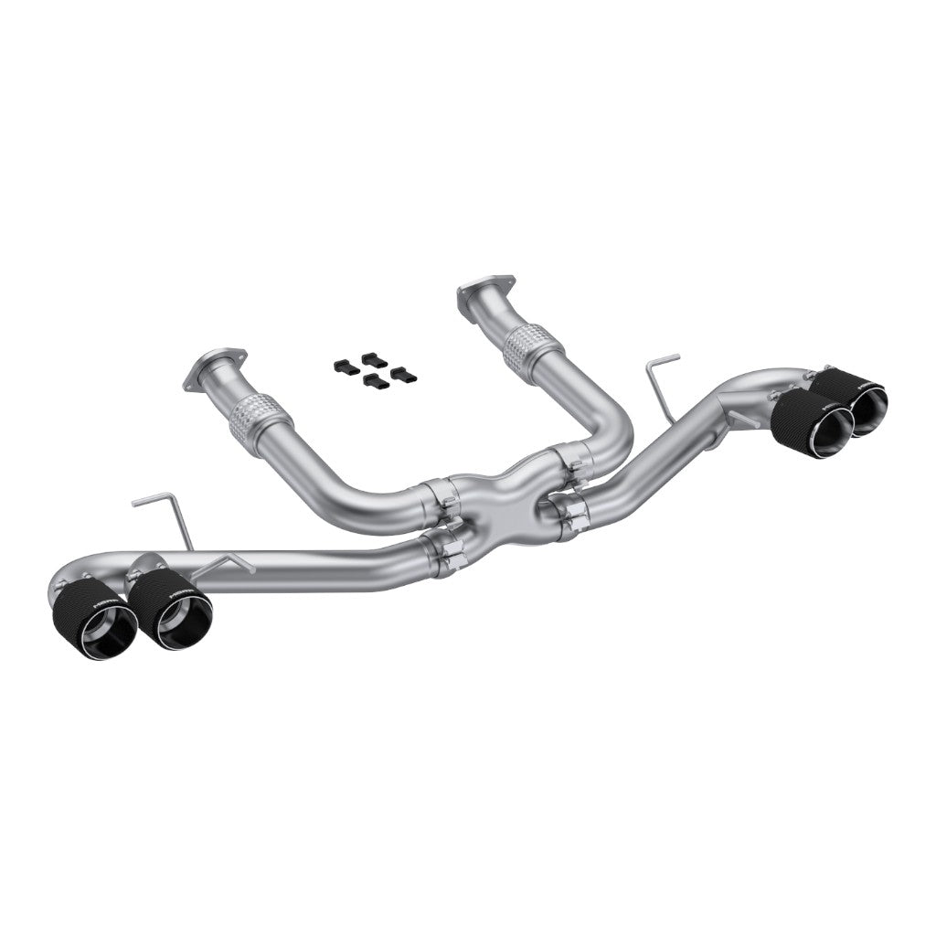 MBRP S70423CF Cat-Back 3" Armor Pro (T304 Stainless Steel / Quad with Carbon End Tips) for CHEVROLET Corvette C8 6.2L 2020- Photo-0