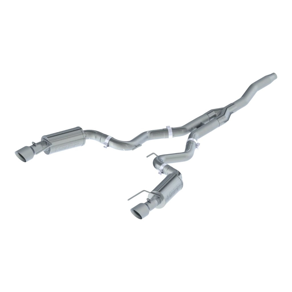 MBRP S7274409 Cat-Back 3" Armor Plus (T409 Stainless Steel / Dual) for FORD Mustang 2.3 EcoBoost 2019- Photo-0