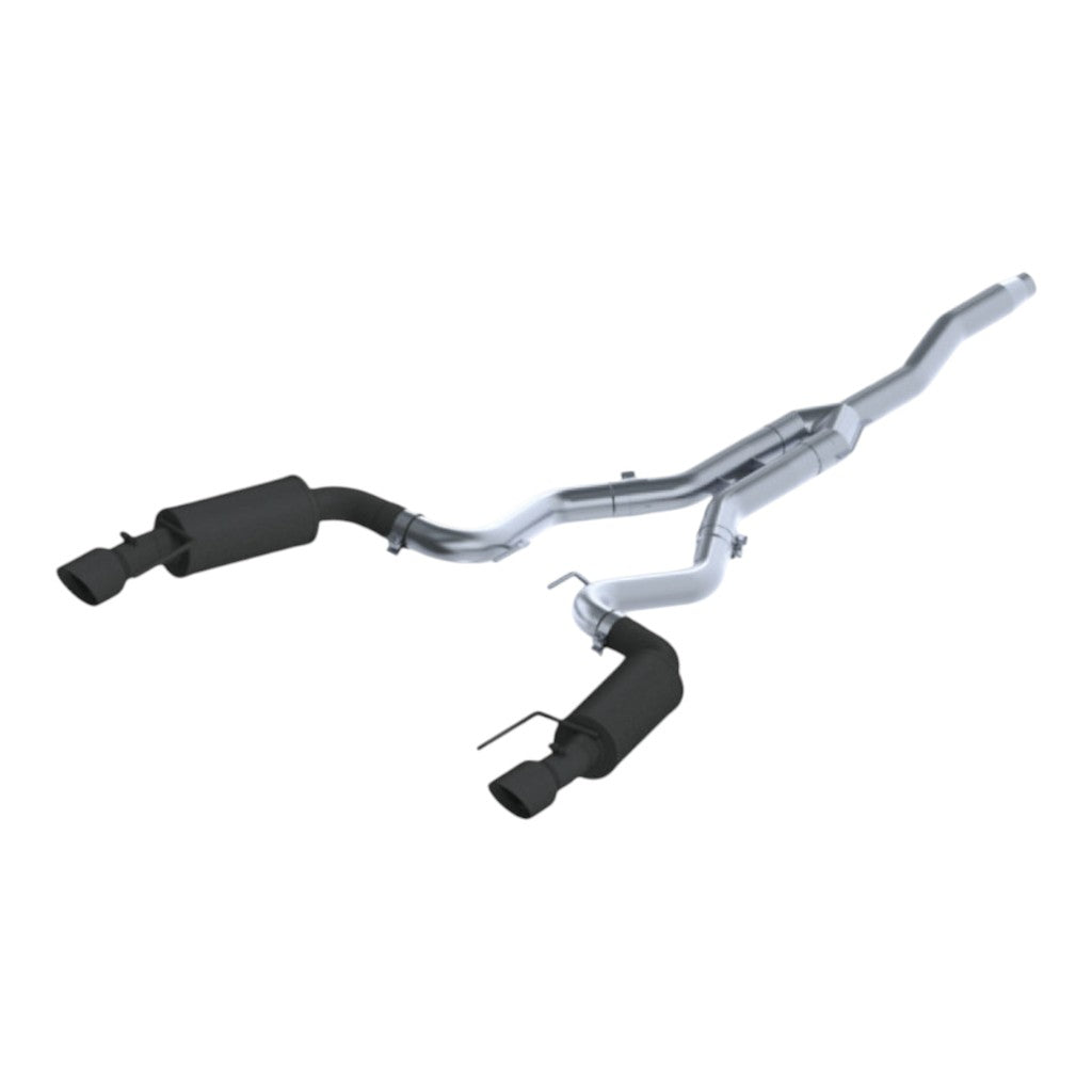 MBRP S7274BLK Cat-Back 3" Armor BLK (Black-Coated Aluminized Steel / Dual) for FORD Mustang 2.3 EcoBoost 2019- Photo-0