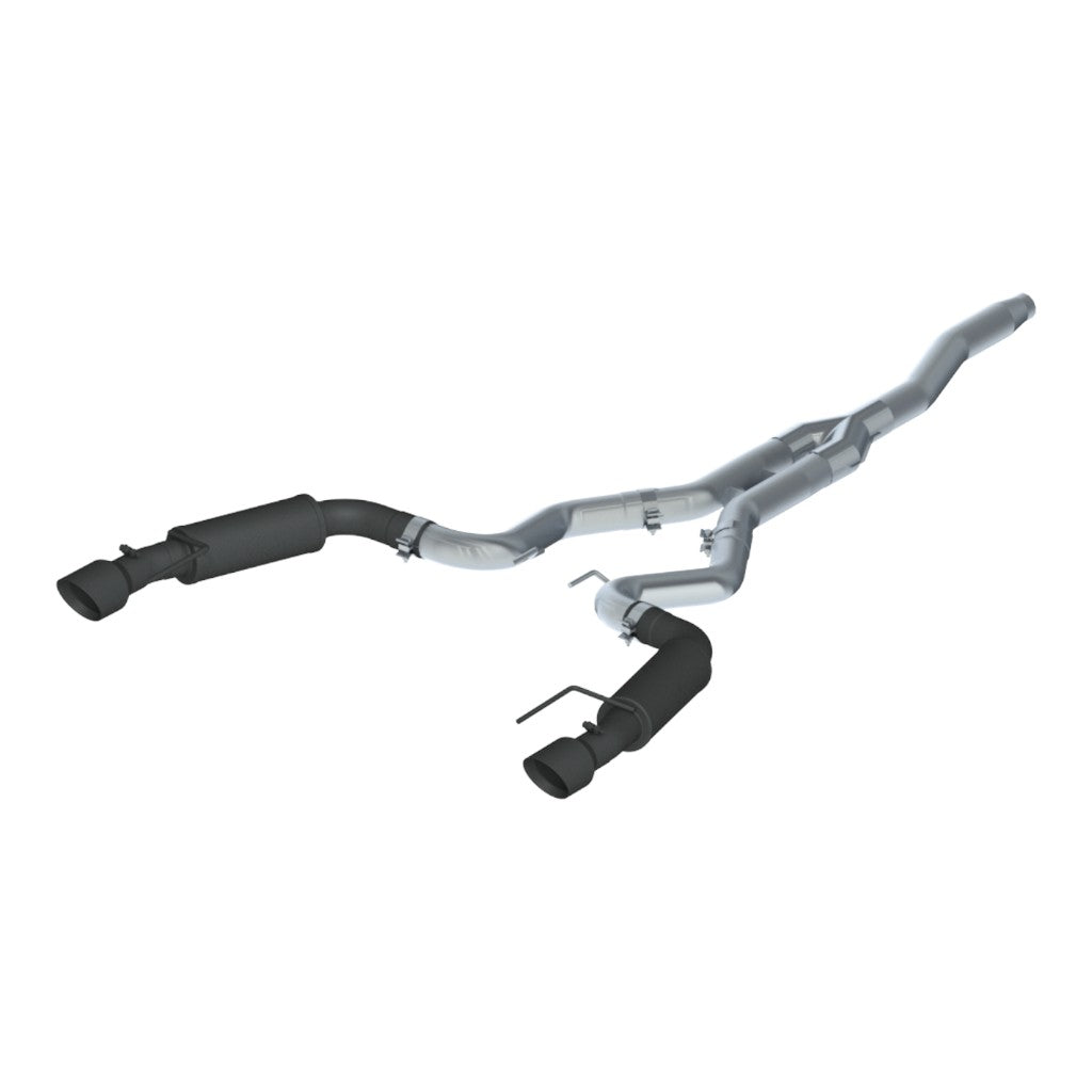 MBRP S7275BLK Cat-Back 3" Armor BLK (Black-Coated Aluminized Steel / Dual) for FORD Mustang 2.3 EcoBoost 2019- Photo-0
