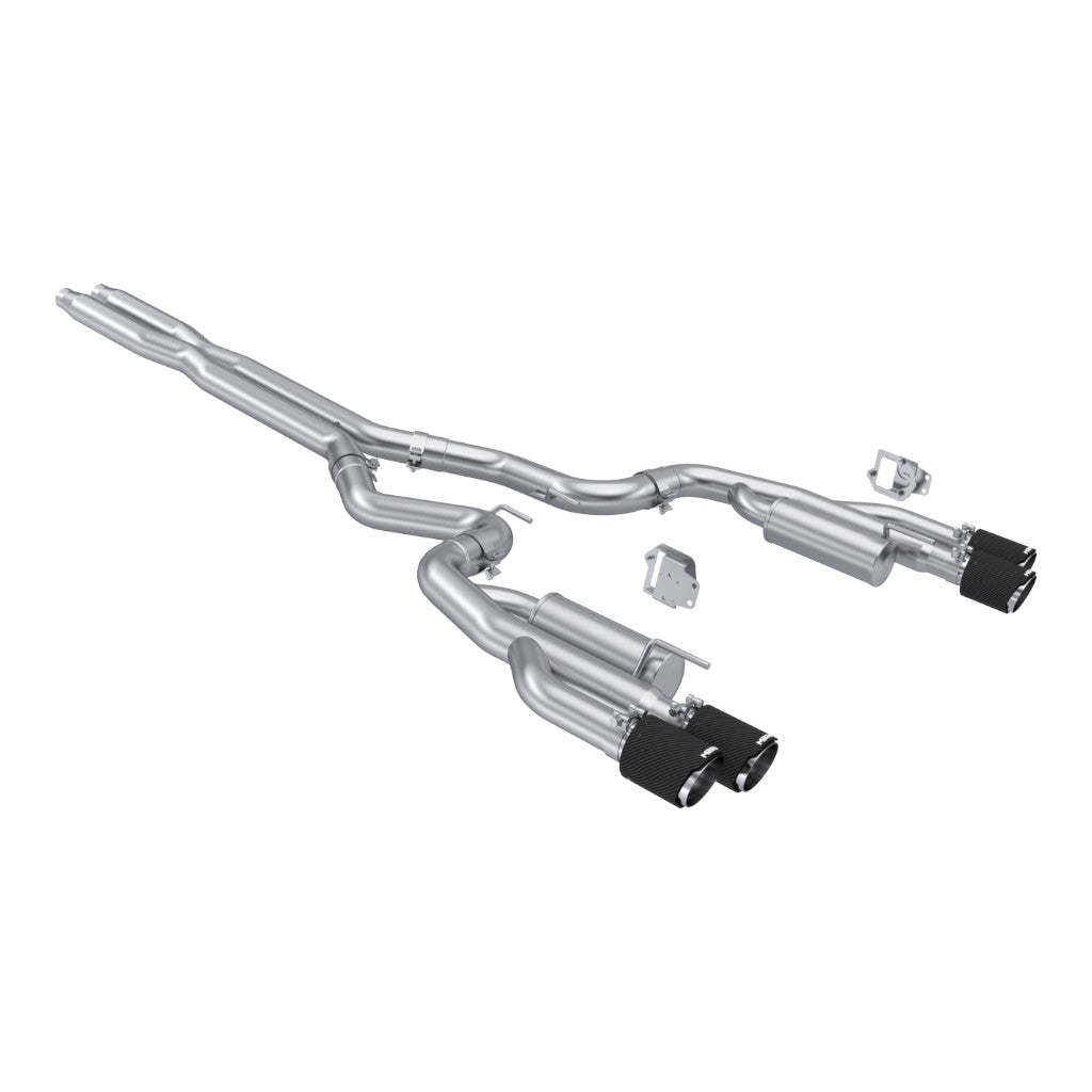 MBRP S72823CF Cat-Back 3" Armor Pro (T304 Stainless Steel / Dual with Carbon End Tips) for FORD Mustang 5.0L 2024- Photo-0