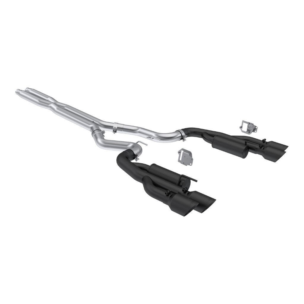MBRP S7282BLK Cat-Back 3" Armor BLK (Black-Coated Aluminized Steel / Dual) for FORD Mustang 5.0L 2024- Photo-0