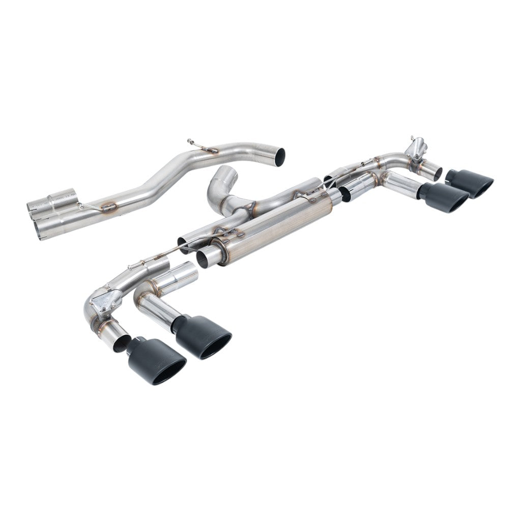 MILLTEK SSXAU1011 Filter-Back Exhaust, 3.15" (Cerakote Black Ovals) for AUDI S3 Sportback (8Y) OPF/GPF 2020- Photo-0