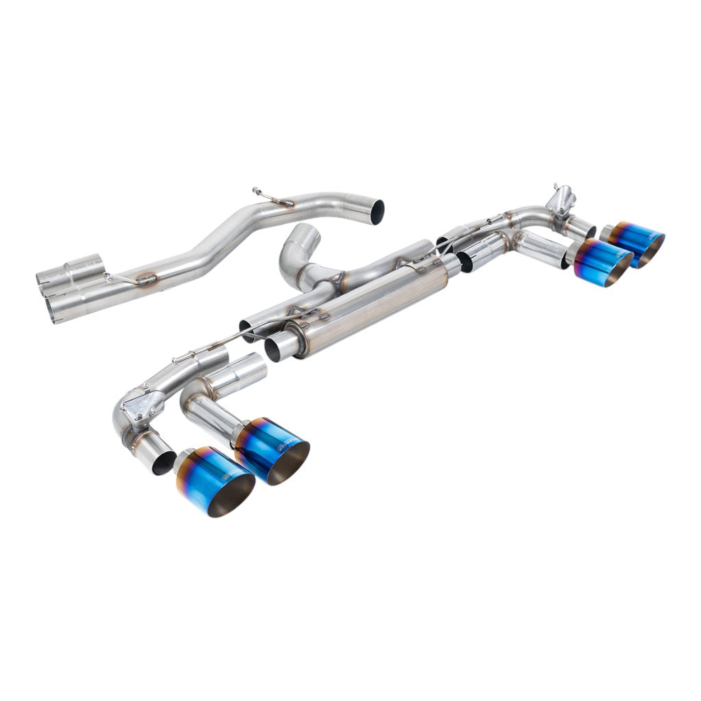 MILLTEK SSXAU1015 Filter-Back Exhaust, 3.15" (Blue Titanium GT-115 Tips) for AUDI S3 Sportback (8Y) OPF/GPF 2020- Photo-0