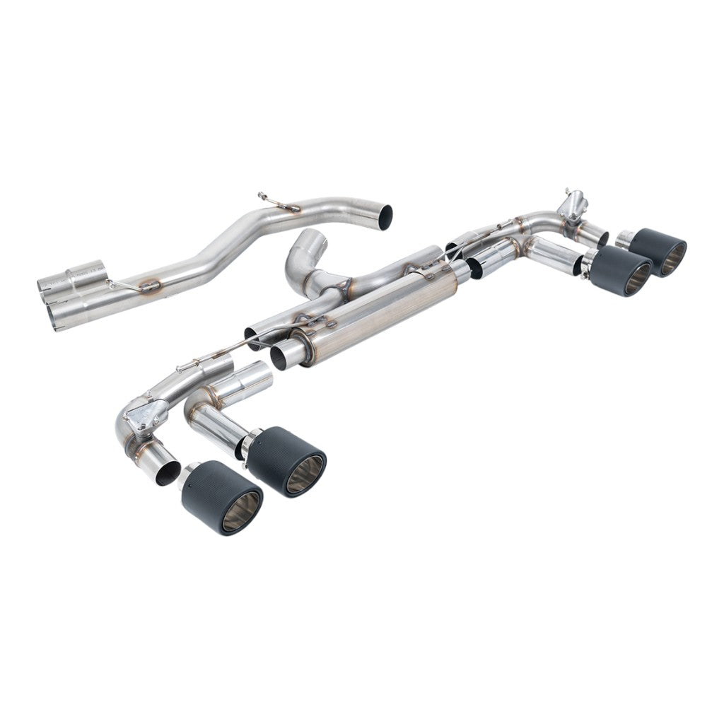 MILLTEK SSXAU1016 Filter-Back Exhaust, 3.15" (Carbon JET-115 Tips) for AUDI S3 Sportback (8Y) OPF/GPF 2020- Photo-0