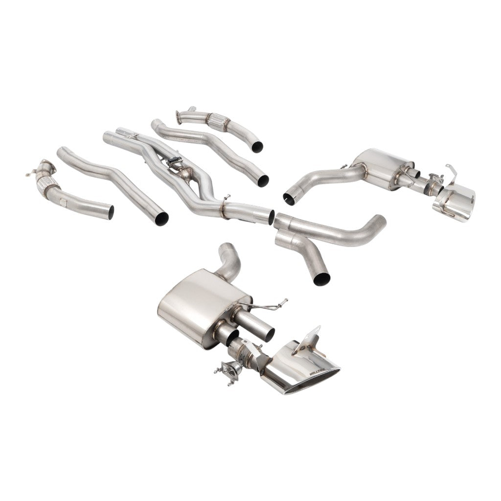 MILLTEK SSXAU1050 Axle-Back Exhaust, 3.15" (Polished Ovals) for AUDI RS6 / RS7 (C8) 2019- Photo-0