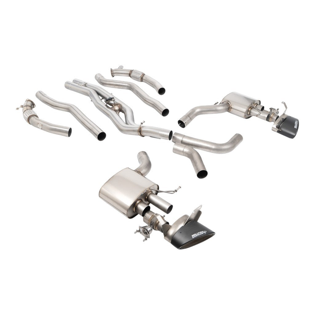 MILLTEK SSXAU1051 Axle-Back Exhaust, 3.15" (Carbon Ovals) for AUDI RS6 / RS7 (C8) 2019- Photo-0