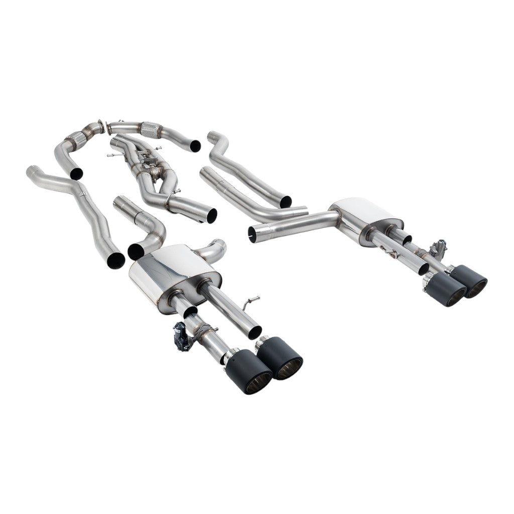 MILLTEK SSXAU1069 Cat-Back Exhaust, 3.15" (Carbon JET-115 Trims) for AUDI S8 (D5) Non-OPF/GPF 2020- Photo-0