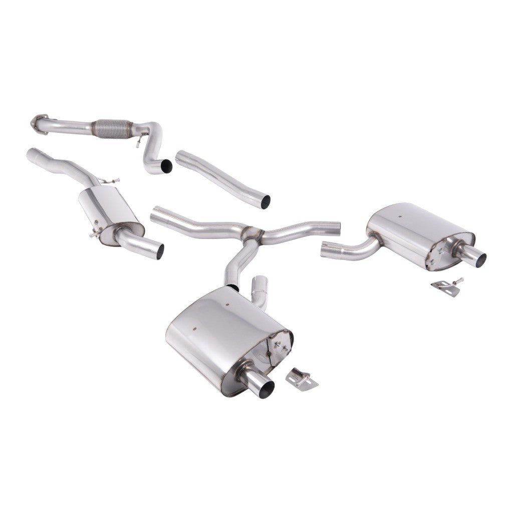 MILLTEK SSXAU1111 Cat-Back Exhaust (No Tips) for AUDI A4 2.0 TFSI Quattro NAS (B9.5) Non-OPF 2021- Photo-0