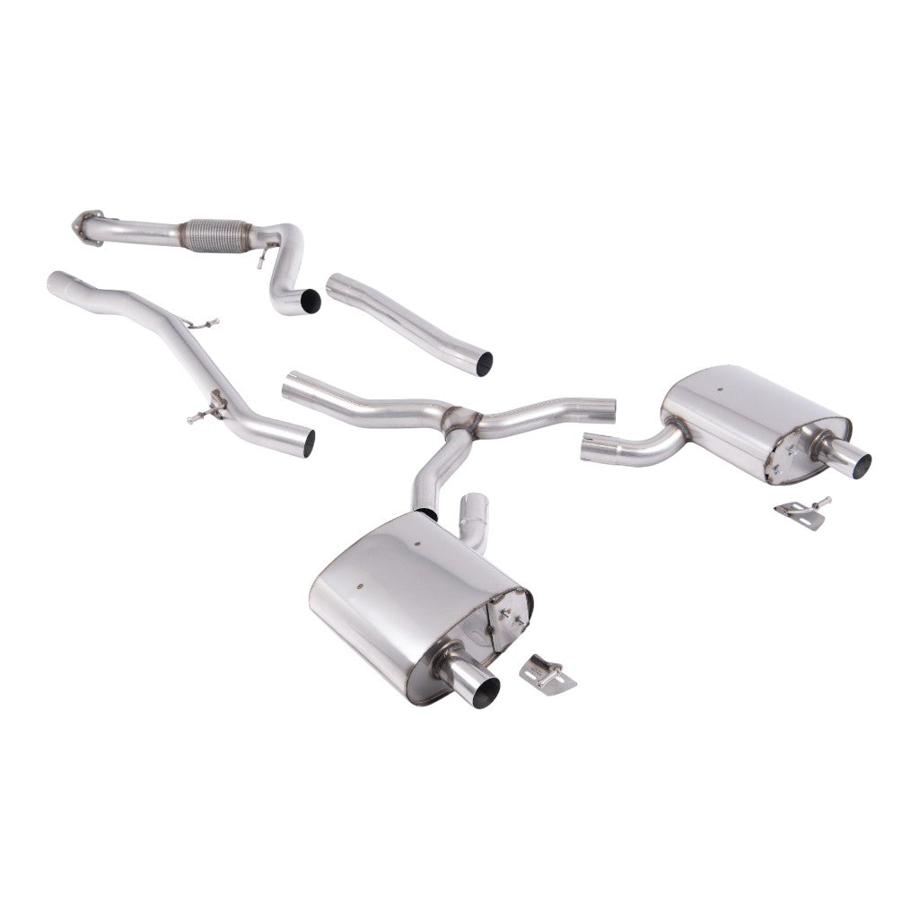 MILLTEK SSXAU1112 Cat-Back Exhaust (No Tips) for AUDI A4 2.0 TFSI Quattro NAS (B9.5) Non-OPF 2021- Photo-0