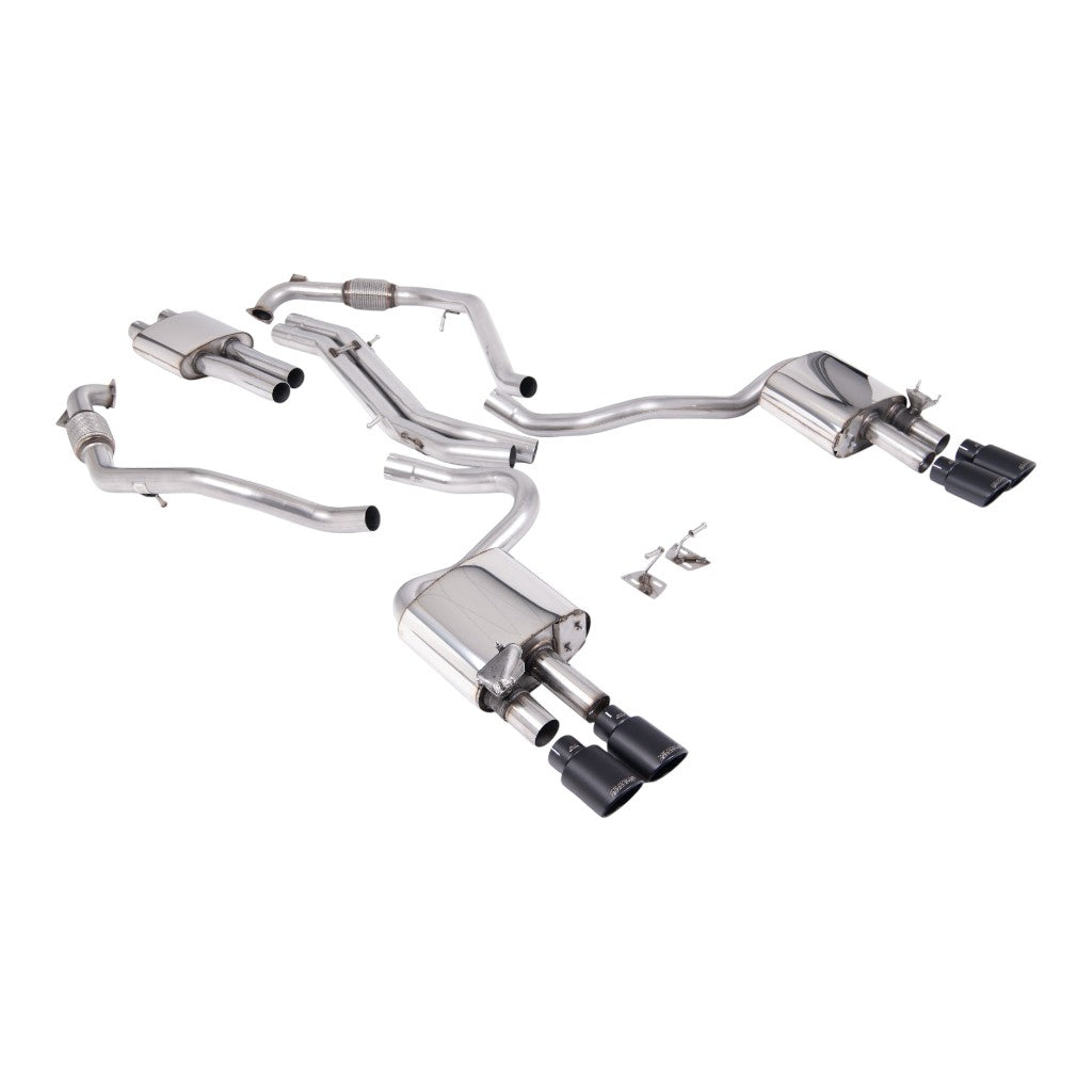 MILLTEK SSXAU1126 Cat-Back Exhaust, 2.5" (Cerakote Black Trims) for AUDI S5 (B9) 2017- Photo-0