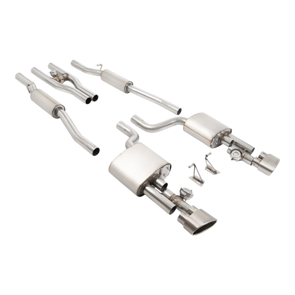 MILLTEK SSXAU1129 Cat-Back Exhaust, 2.5'' (Brushed Titanium Tips) for AUDI RS4 (B7) 2006-2007 Photo-0