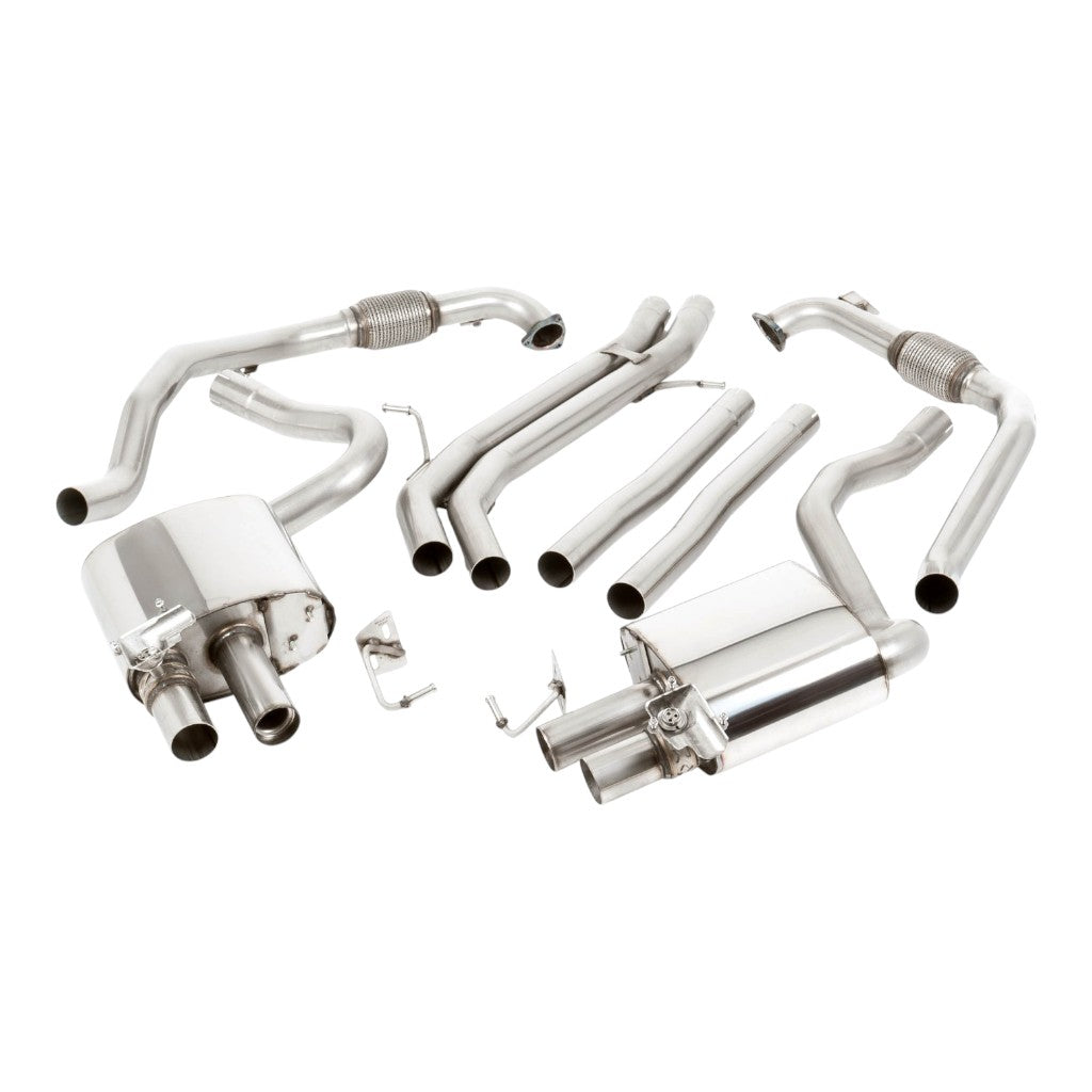 MILLTEK SSXAU1152 Cat-Back Exhaust, 2.5'' (Quad GT-100 Blue Titanium Trims) for AUDI S5 Coupe RHD (B9) 2017- Photo-0