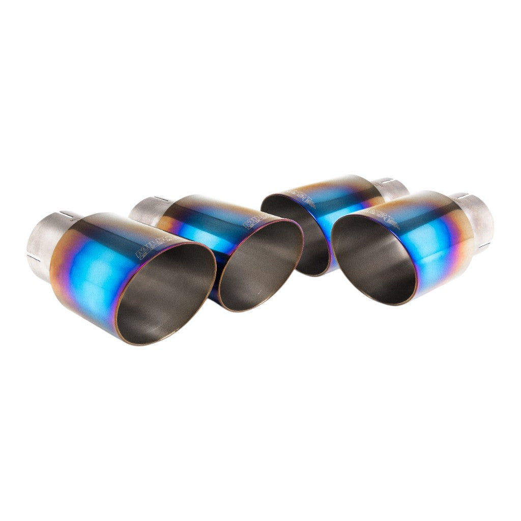 MILLTEK SSXAU1177 Cat-Back Exhaust, 2.5'' (Quad GT-90 Blue Titanium Trims) for AUDI S5 Sportback RHD (B9) 2017- Photo-1