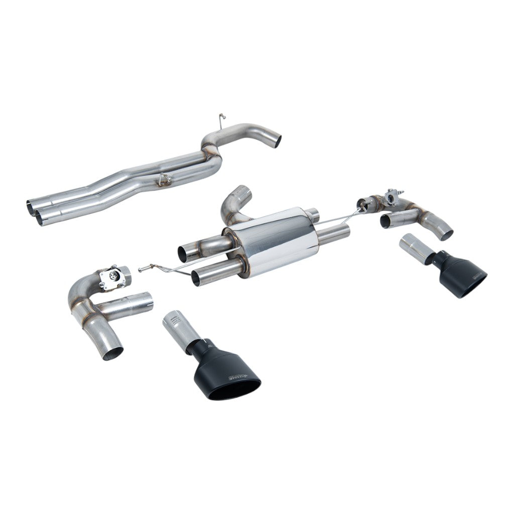 MILLTEK SSXAU982 Cat-Back Exhaust, 3.15" (Cerakote Black Trims) for AUDI RS3 (8V) 2017- Photo-0