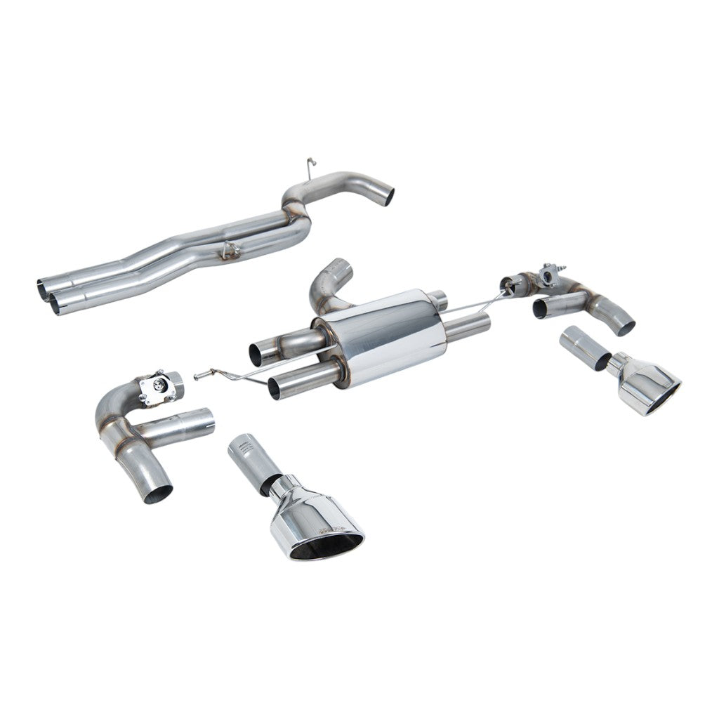 MILLTEK SSXAU983 Cat-Back Exhaust, 3.15" (Polished Trims) for AUDI RS3 (8V) 2017- Photo-0