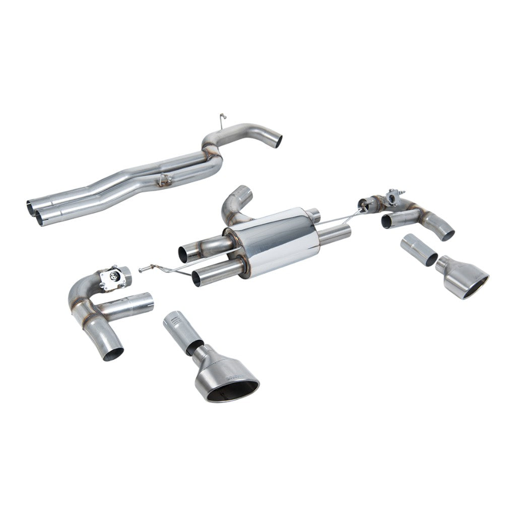 MILLTEK SSXAU984 Cat-Back Exhaust, 3.15" (Titanium Trims) for AUDI RS3 (8V) 2017- Photo-0