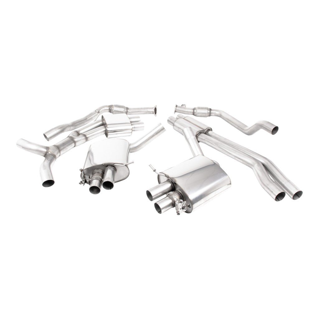 MILLTEK SSXAU987 Cat-Back Exhaust, 2.76" (Cerakote Black Trims) for AUDI RS5 Coupe (B9.5) Non OPF 2019- Photo-0