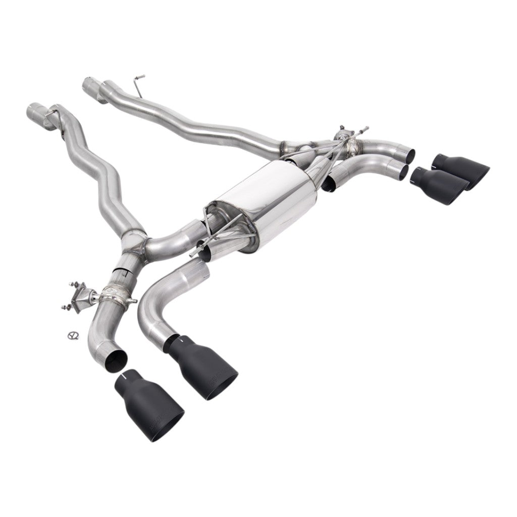 MILLTEK SSXBM1175 Filter-Back Exhaust, 3.15" (Cerakote Black GT-100 Trims) for BMW M5 / M5 Competition (F90) Photo-0