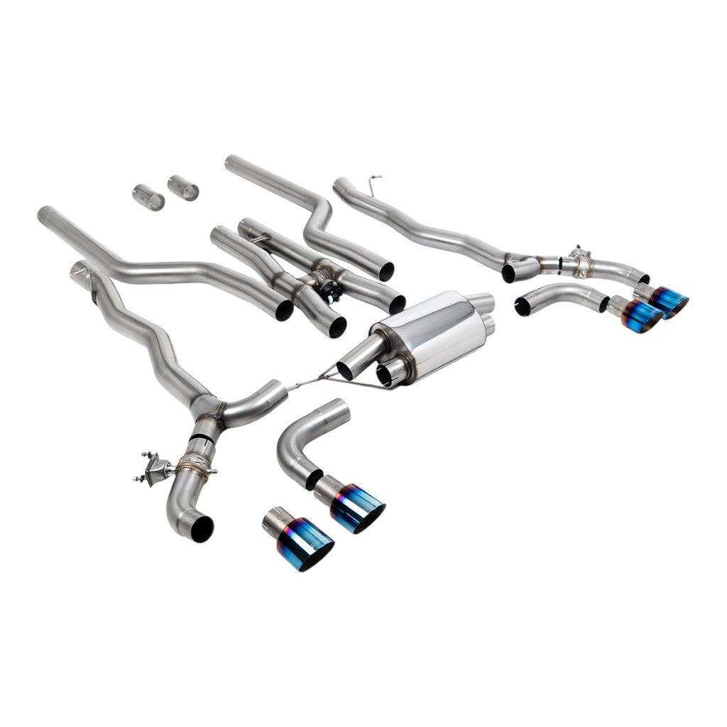 MILLTEK SSXBM1183 Cat-Back Exhaust, 3.15" (Blue Titanium GT-100 Trims) for BMW M5 / M5 Competition (F90) OPF/GPF Photo-0