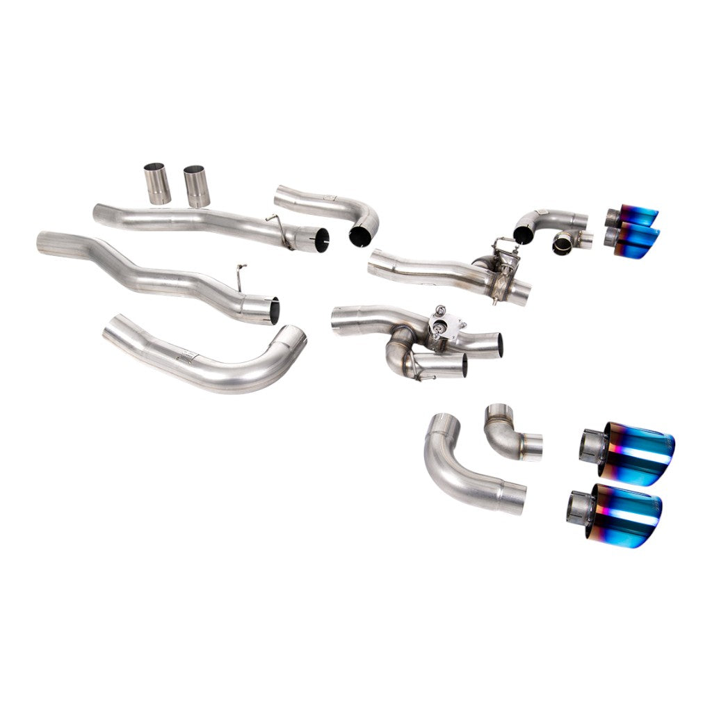 MILLTEK SSXBM1188 Filter-Back Exhaust, 3.15" (Blue Titanium GT-115 Trims) for BMW M8 (F91 / F92 / F93) Photo-0