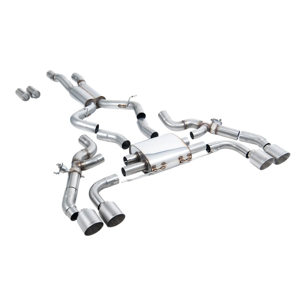 MILLTEK SSXBM1212 Filter-Back Exhaust, 3.15" (Titanium GT-115 Trims) for BMW X3M (G01) / X4M (G02) Photo-0
