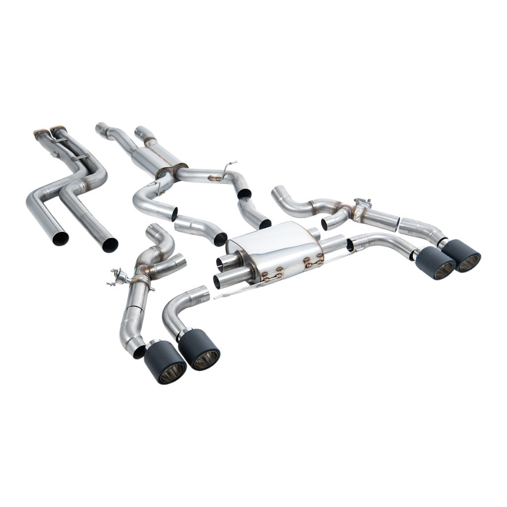 MILLTEK SSXBM1218 Downpipe-Back Exhaust, 3.15" (Carbon JET-115 Trims) for BMW X3M / X3M Comp Pre LCI (G01) OPF/GPF 2019–2021 Photo-0