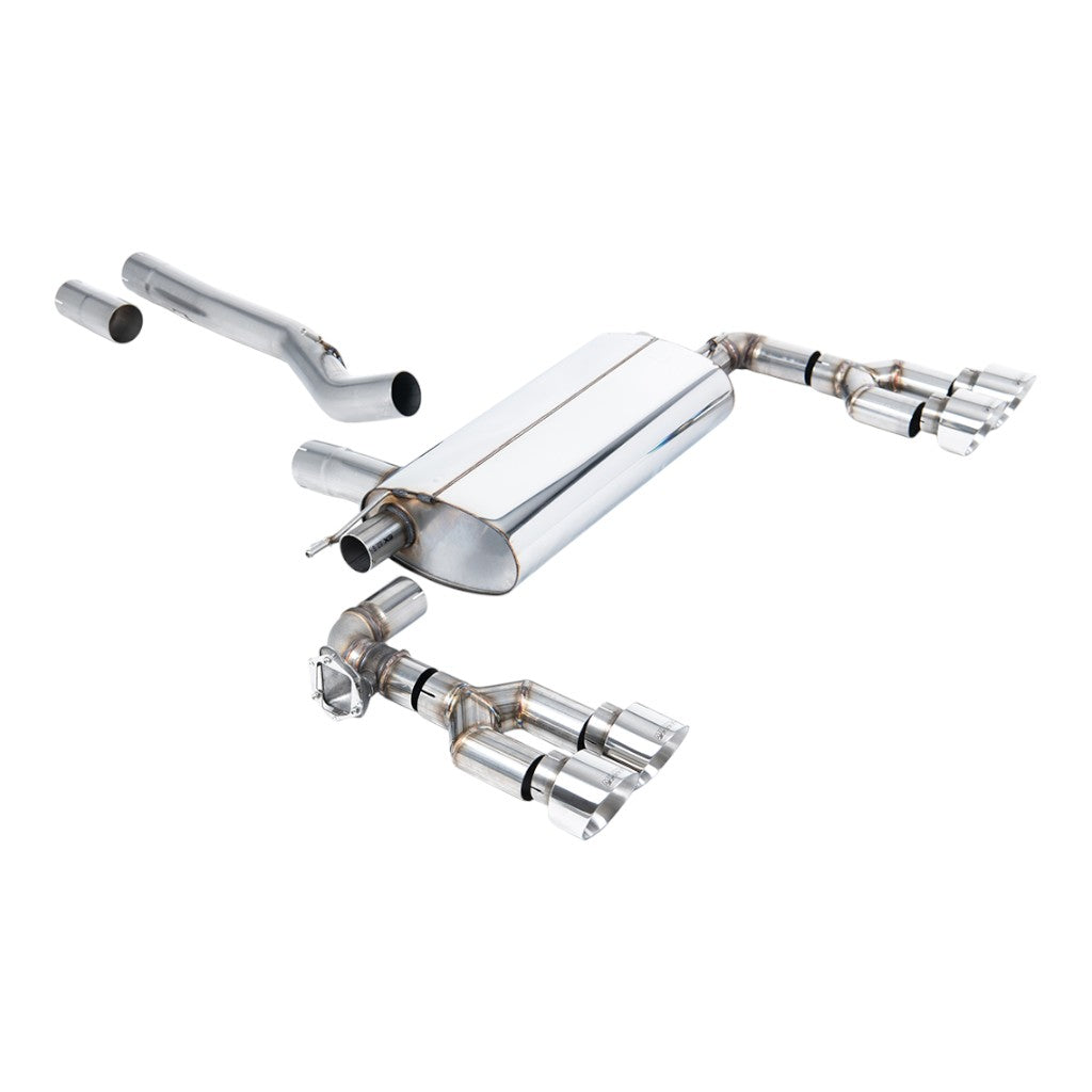 MILLTEK SSXBM1244 Filter-Back Exhaust, 3" (Polished GT-100 Trims) for BMW M135i xDrive (F40) OPF/GPF Photo-0