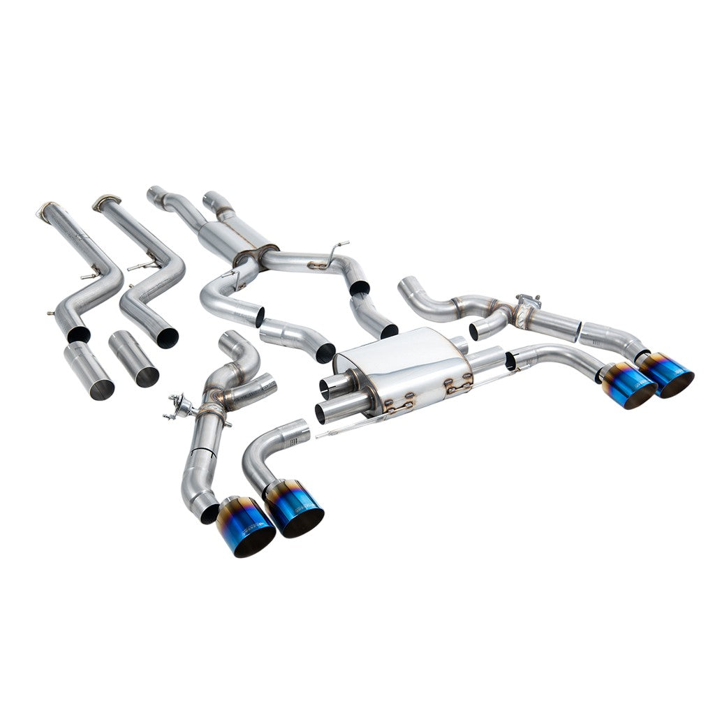 MILLTEK SSXBM1258 Downpipe-Back Exhaust, 3.15" (Blue Titanium GT-115 Trims) for BMW X3M (G01) / X4M (G02) Photo-0