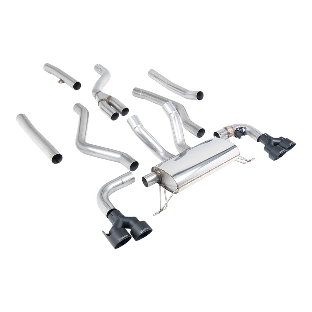 MILLTEK SSXBM1274 Cat-Back Exhaust, 3" (Black GT-100 Trims) for BMW M340i / M340i Xdrive (G20) Photo-0