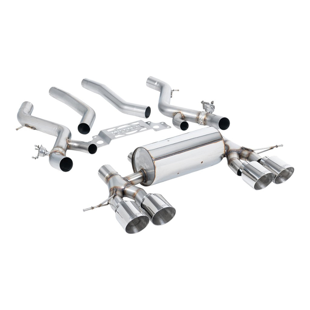 MILLTEK SSXBM1281 Filter-Back Exhaust, 3" (Polished GT-115 Trims) for BMW M2 (G87) OPF/GPF Photo-0