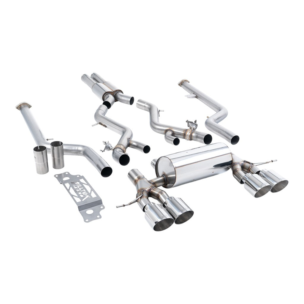 MILLTEK SSXBM1286 Cat-Back Exhaust, 3" (Polished GT-115 Trims) for BMW M2 (G87) OPF/GPF Photo-0