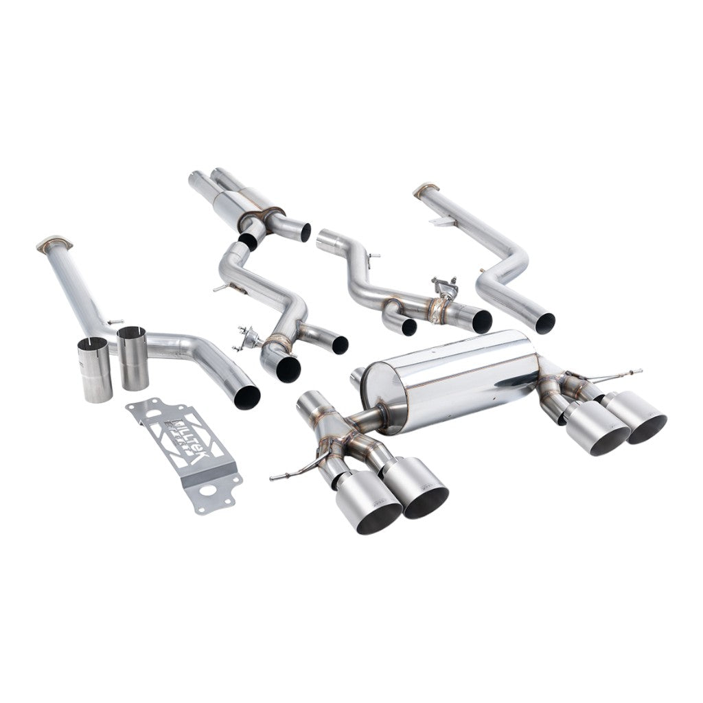 MILLTEK SSXBM1288 Cat-Back Exhaust, 3" (Brushed Titanium GT-115 Trims) for BMW M2 (G87) OPF/GPF Photo-0