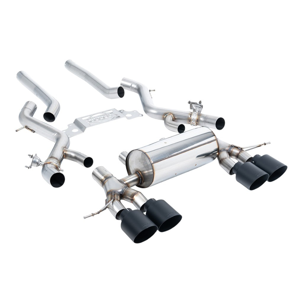 MILLTEK SSXBM1302 Secondary Cat-Back Exhaust, 3" (Cerakote Black GT-115 Trims) for BMW M2 (G87) Non-OPF/GPF Photo-0