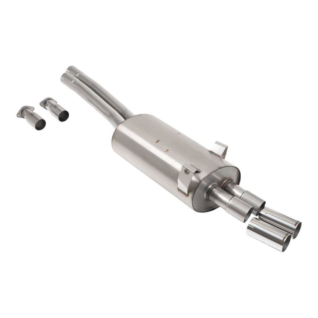 MILLTEK SSXBM1400 Cat-Back Exhaust, 2.37'' (OEM+ Style Single Wall 70mm Tips) for BMW 325i / 328i (E36) Photo-0