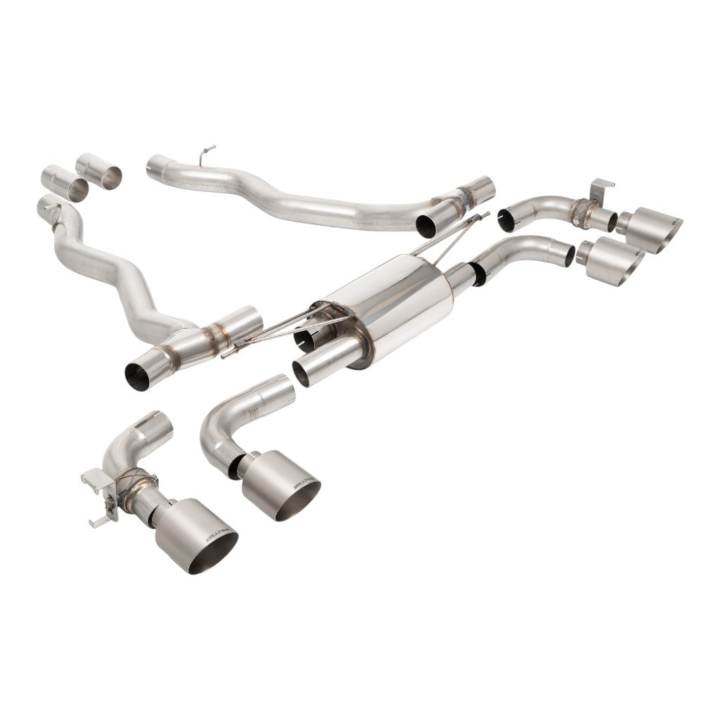 MILLTEK SSXBM1404 Axle-Back Exhaust, 3.15'' (GT-115 Brushed Titanium Tips) for BMW M5 (G90 / G99) Photo-0