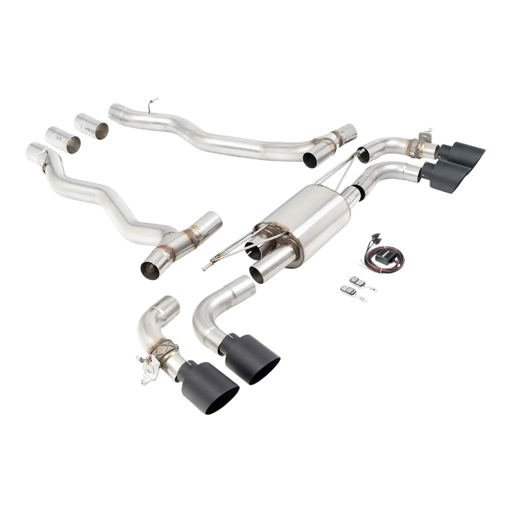 MILLTEK SSXBM1411 Axle-Back Exhaust, 3.15'' (GT-115 Cerakote Black Tips) for BMW M5 (G90 / G99) Photo-0