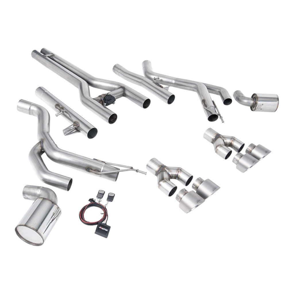 MILLTEK SSXDOD103 Front Pipe-Back Exhaust, 3" (Brushed Titanium GT-100 Tips) for DODGE Challenger SRT Hellcat 2015-2022 Photo-0