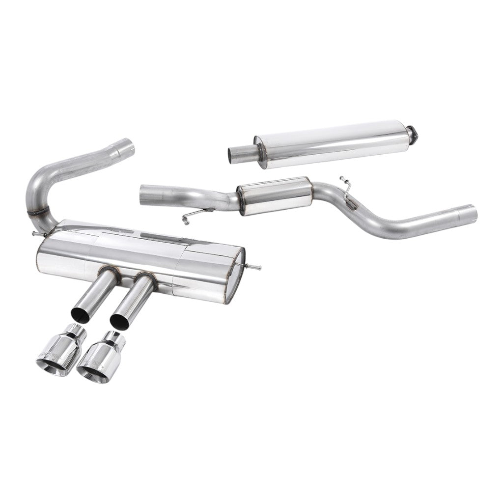 MILLTEK SSXFD095 Cat-Back Exhaust, 3'' (Dual GT-100 Polished Tips) for FORD Focus ST Estate / Sedan / Limosine 2012-2018 Photo-0