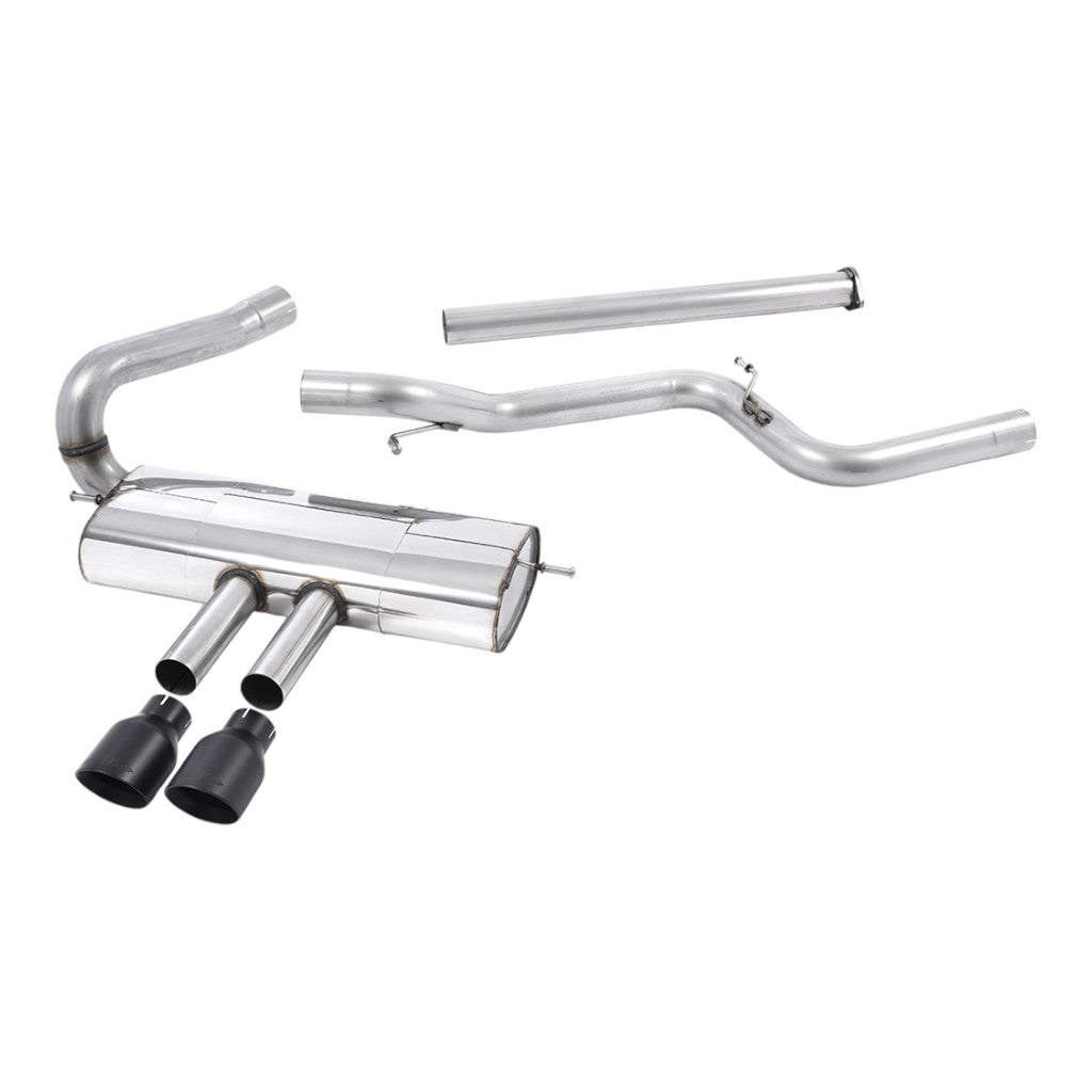 MILLTEK SSXFD112 Cat-Back Exhaust, 3'' (Dual GT-100 Cerakote Black Tips) for FORD Focus ST Estate / Sedan / Limosine 2012-2018 Photo-0