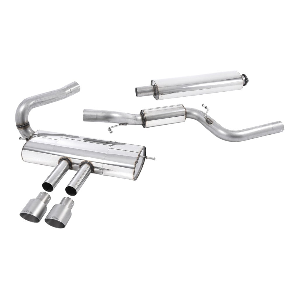MILLTEK SSXFD117 Cat-Back Exhaust, 3'' (Dual GT-100 Titanium Tips) for FORD Focus ST Estate / Sedan / Limosine 2012-2018 Photo-0